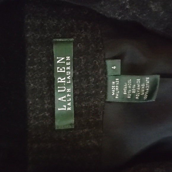 BEAUTIFUL LAUREN RALPH LAUREN BLACK GRAY TWEED BLAZER W VELVET COLLAR - Picture 5 of 5